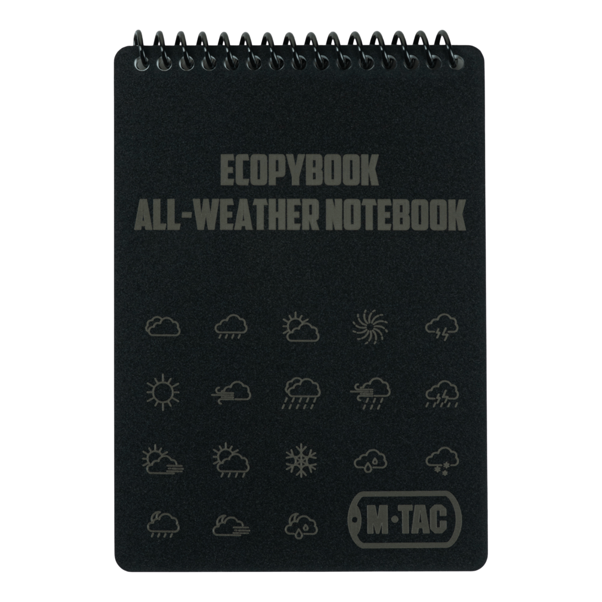 M-Tac Ecopybook Tactical – säänkestävä muistikirja, vedenkestävä, ruudutettu, sisältää sääsymbolit, sopii ulkokäyttöön.