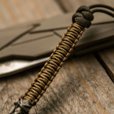 M-Tac Knife Lanyard Ninja punotusta paracordista, cupronickel perle, pitkä 14,5 cm, nopeaan käyttöön ja ainutlaatuiseen veitsen ulkonäköön