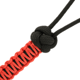 M-Tac Knife Lanyard Ninja musta ja punainen paracord-punos, suunniteltu antamaan veitselle persoonallisuutta ja nopean käytön