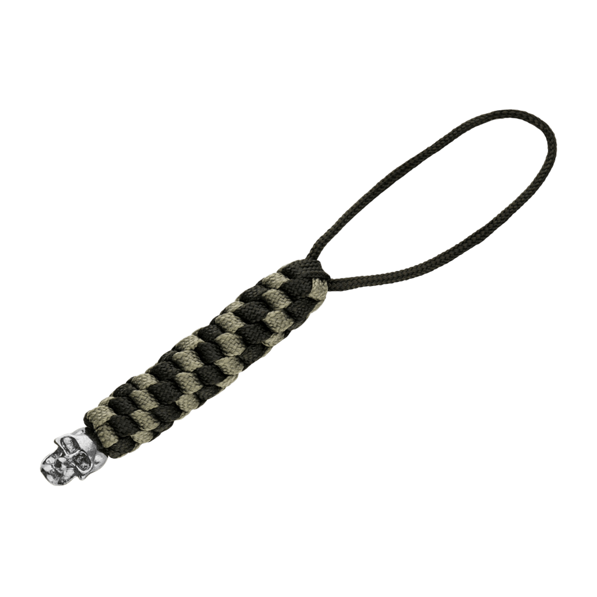 M-Tac Knife Lanyard Helix Skull punotusta paracordista kallodetaljilla, lisää tyyliä taskuveitsiin ja toimii kahvan jatkeena.