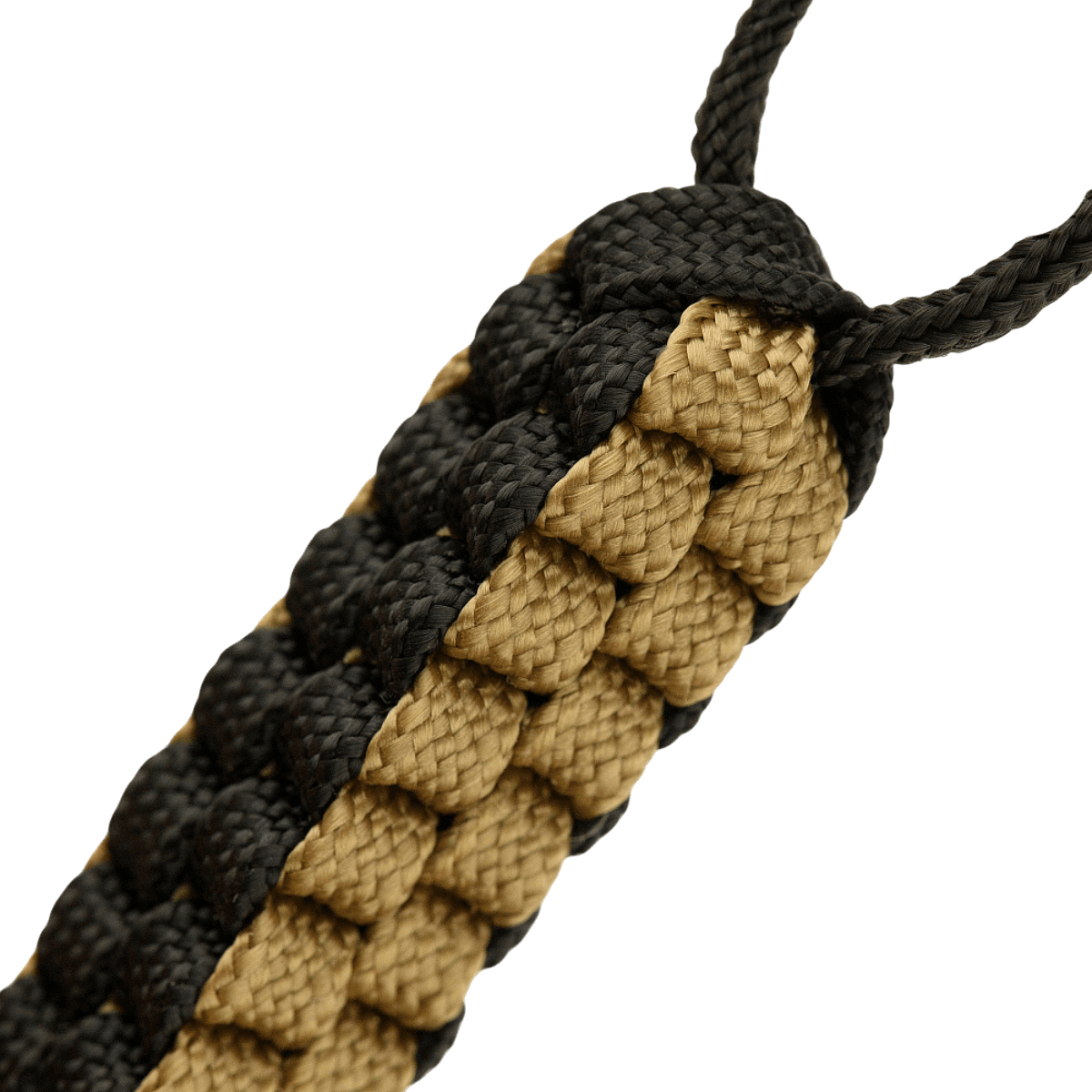 M-Tac Knife Lanyard Cuboid Skull, punottu paracord ja Cuboid Skull -helmi, musta-beige, käytännöllinen veitsille.