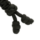 Musta M-Tac Loopy Snake Skull Lanyard punotusta paracordista veitsille ja pienvarusteille. Kestävä ja tyylikäs kahvan jatke.