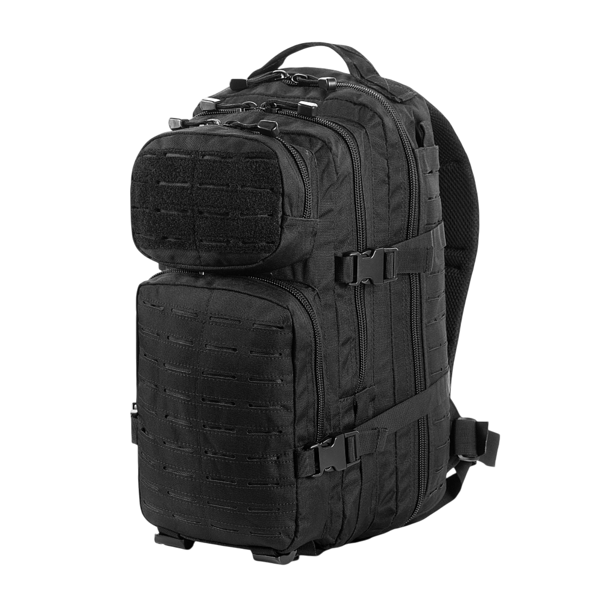 M-Tac Assault Pack Laser Cut -reppu MOLLE-järjestelmällä ja säädettävillä remmeillä, täydellinen kaupunkiin tai patikointiin.