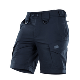 M-Tac Shorts Aggressor Short tummansinisenä, polvipituiset, YKK-vetoketjuilla ja D-renkailla, sopivat kaupunkielämään ja ulkoiluun.