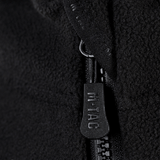 Lähikuva vetoketjusta M-Tac-logolla M-Tac Lite Microfleece Hættetrøje, valmistettu hengittävästä mikrofleecestä