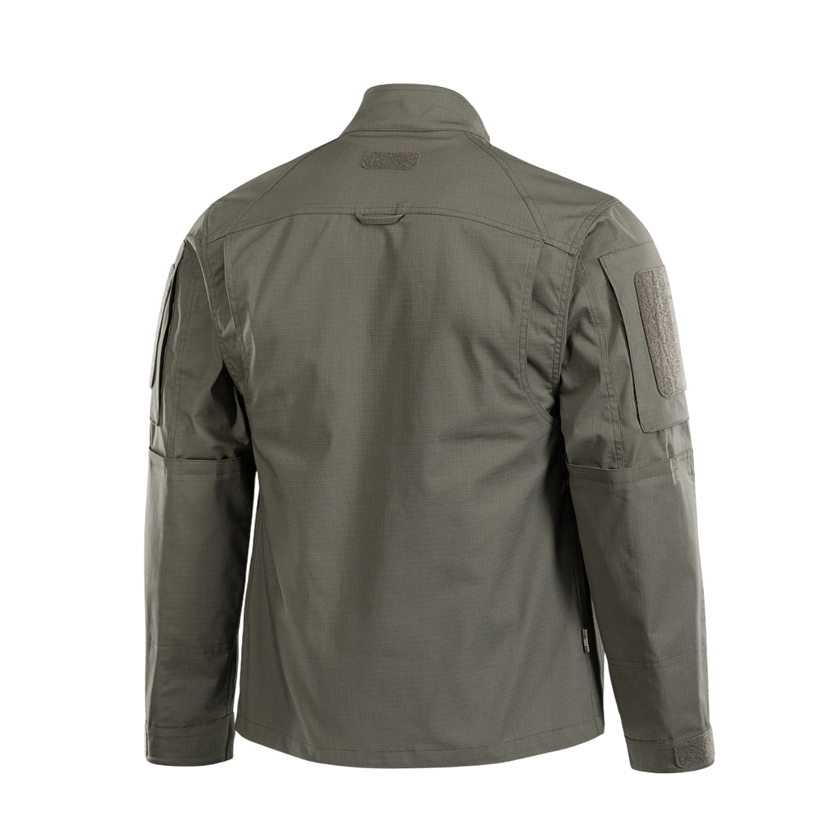 M-Tac Patrol Flex -takki käytännöllisillä Velcro- ja YKK-fittingseillä, taktiseen käyttöön. Takaa, väri harmaa, pystykrae.