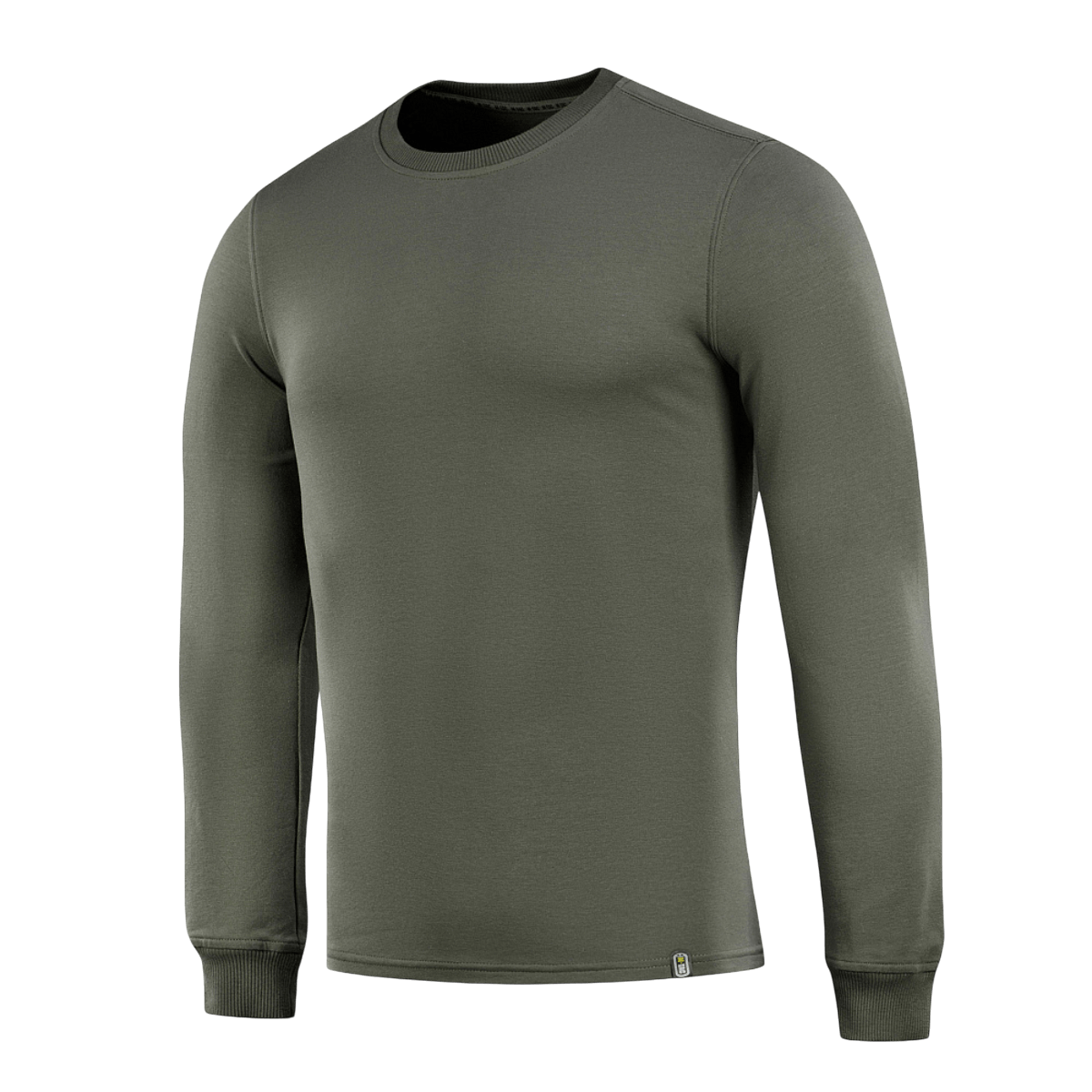 M-Tac Pullover 4 Seasons oliivinvihreä, pyöreä kaula-aukko, sopii ympärivuotiseen käyttöön. Minimalistinen malli, 95% puuvillaa ja 5% elastaania.