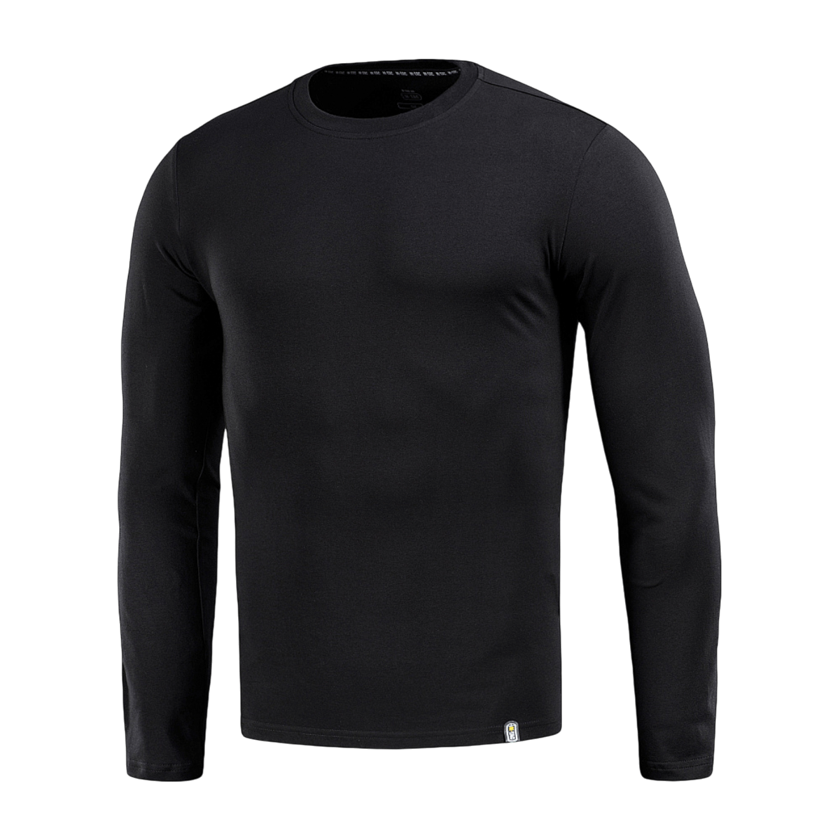 Musta M-Tac Long-sleeve T-shirt 93/7, puuvillaa ja elastaania, sopii arkeen, urheiluun, metsästykseen ja ulkoiluun. Pehmeä ja kestävä.