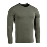 M-Tac Long-sleeve T-shirt 93/7 oliivinvihreänä, 93% puuvillaa ja 7% elastaania, sopii arkeen, univormuihin, urheiluun ja ulkoiluun.