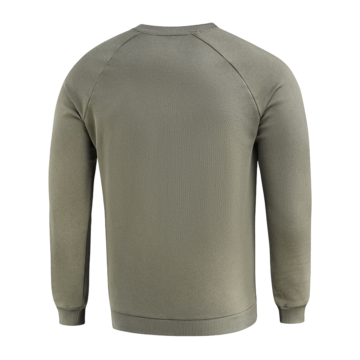 M-Tac Cotton Sweatshirt oliivinvihreä, 100% puuvillapaita, takaa nähtynä, sopii kuntoiluun ja urheiluun, resorit mukavuutta varten