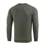 M-Tac Cotton Sweatshirt oliivinvihreä takaa nähtynä, sopii juoksuun, kuntoiluun ja arkeen, resorit mukavuutta ja liikkumisvapautta varten