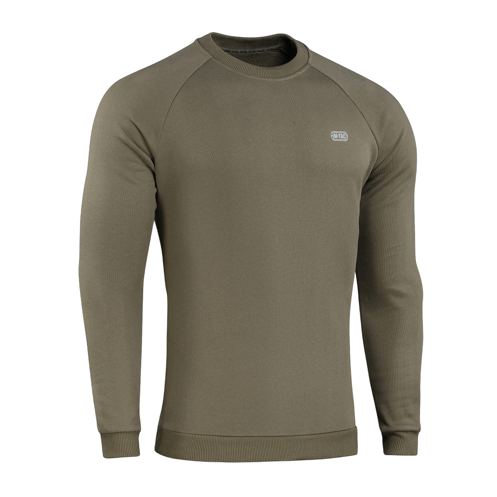 M-Tac Sweatshirt Cotton Hard, oliivinvihreä, 100 % puuvillaa, heijastava logo, mukava istuvuus, lämmin ja hengittävä.