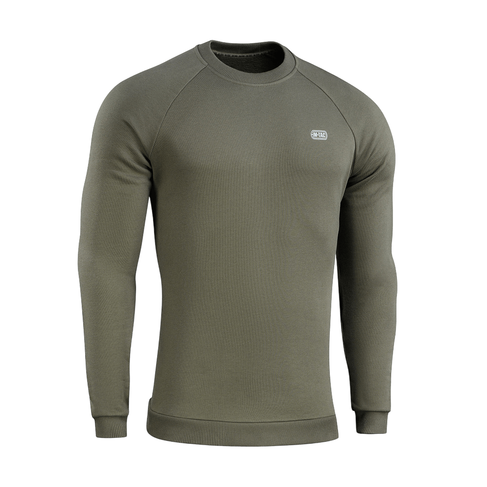 M-Tac Sweatshirt Cotton Hard, oliivinvihreä, 100 % puuvillaa, heijastava rintalogo. Lämmin ja mukava arkeen.