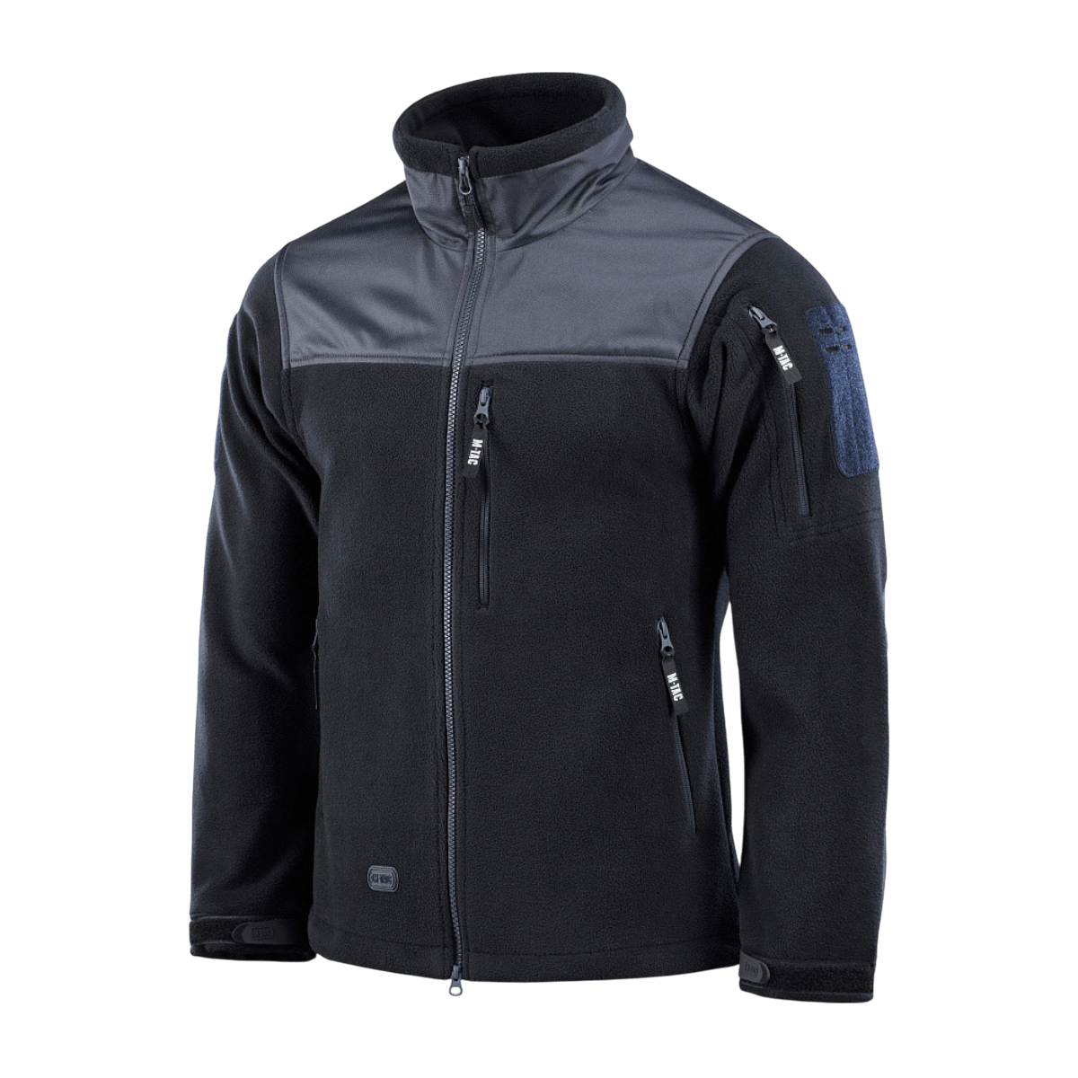 M-Tac Alpha Microfleece Jakke Gen.II mustana Oxford nylon -vahvistuksilla, täydellinen taktiseen ja ulkoilukäyttöön kylmällä säällä.