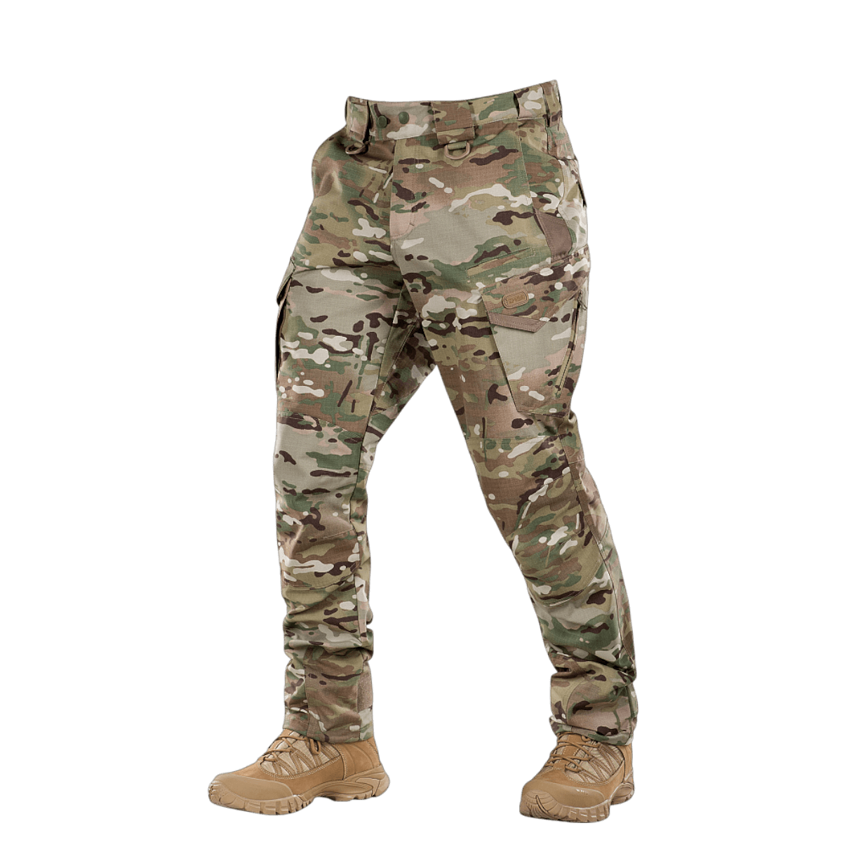 M-Tac housut Aggressor Elite NYCO multicam, kulutusta kestävä nylon-puuvillamateriaali ja NIJ-sertifiointi, galleria-asento 1 etunäkymä.