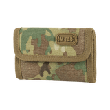 M-Tac Pung Elite Gen.II robustista Cordura 500D:stä, kompakti malli korteille ja käteiselle, camokuvio, M-Tac-logo.
