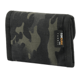 M-Tac Pung Elite Gen.II mustassa maastokuviossa Cordura 500D-materiaalista, kompakti muotoilu seteleille ja korteille, nähtynä takaa.