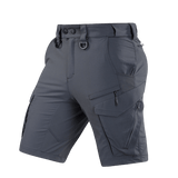 M-Tac Aggressor Summer Flex Shorts kevyessä Flex Rip-Stop -kankaassa, täydelliset treeniin ja vapaa-aikaan, seitsemän toiminnallista taskua ja D-renkaat.