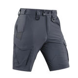 M-Tac Aggressor Summer Flex Shorts, taktinen muotoilu, kevyt Flex Rip-Stop -kangas ja seitsemän käytännöllistä taskua, tummanharmaa.