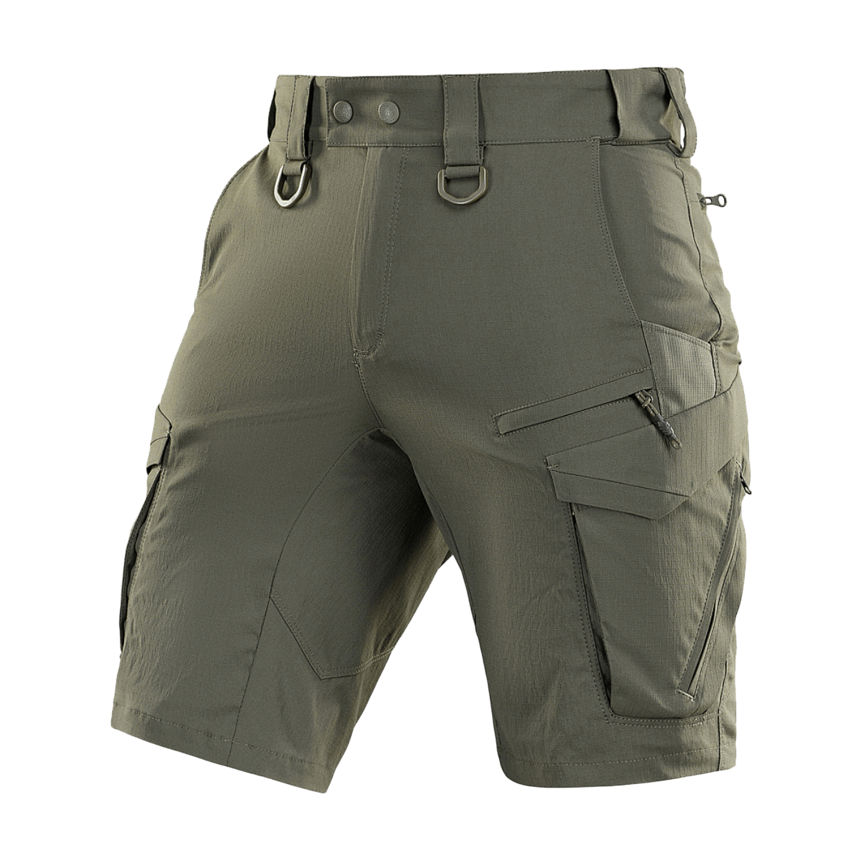 M-Tac Aggressor Summer Flex Shorts Flex Rip-Stop -kankaalla, taskuilla ja säädettävällä vyötäröllä. Ihanteellinen treeniin ja ulkoiluun.