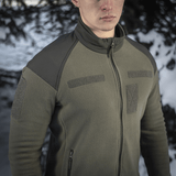 M-Tac Combat Fleece -takki oliivinvihreä, Himates-fleece, vahvistetut hartiopaneelit ja NIJ-sertifiointi, galleria-asento 1.