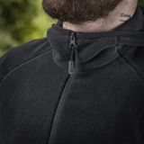 M-Tac Sprint Fleece Sweatshirt Polartec lähikuva, näyttää kankaan tekstuurin ja vetoketjun yksityiskohdat.