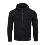 Musta M-Tac Sprint Fleece Sweatshirt Polartec huppari, suunniteltu mukavuuteen ja kestävyyteen.