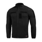 M-Tac Combat Fleece Polartec -takki mustana, Polartec® fleece ja tuulta- ja joustavaa kangasta, suunniteltu taktiseen ja arkikäyttöön.