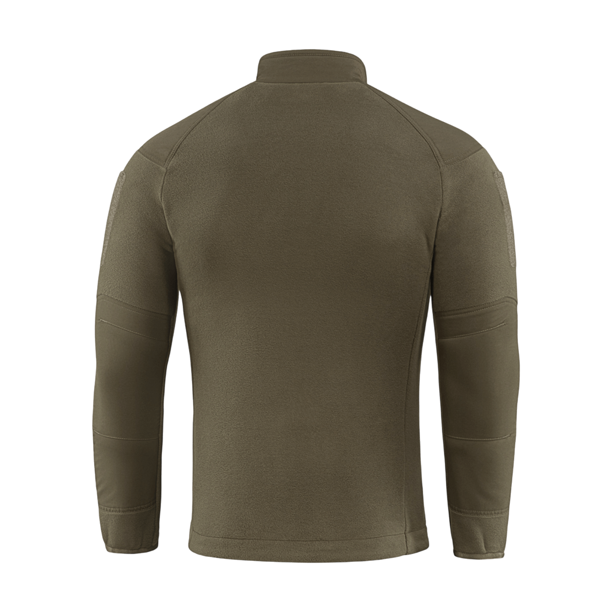 M-Tac Combat Fleece Polartec -takki takaa nähtynä vihreänä, valmistettu lämpimästä ja kestävästä Polartec® fleecestä. Ihanteellinen taktiseen käyttöön.