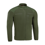 M-Tac Combat Fleece Polartec -takki vihreänä, Polartec fleece ja YKK-vetoketjut, ihanteellinen taktiseen ja arkikäyttöön, suunniteltu Velcro-paneeleilla.