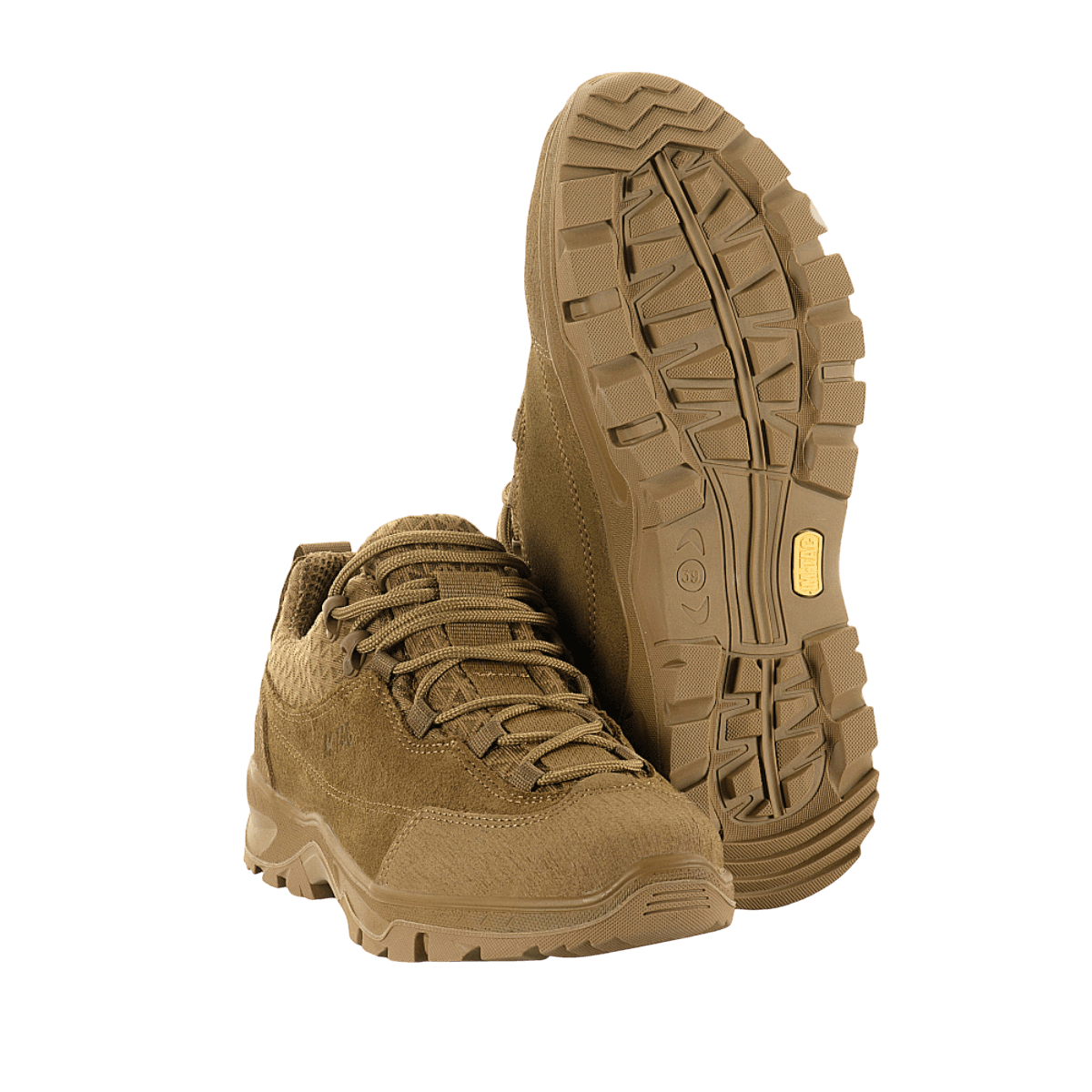 M-Tac Tactical Sneakers Patrol R Vent, ruskea nahka ja 3D-mesh; sopivat trekkingiin ja ulkoiluun.
