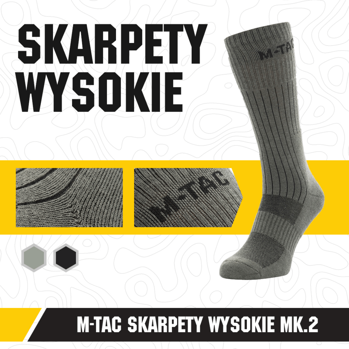 M-Tac Høje Sokker Mk.2 korkeat sukat trekkingiin maksimaalisella tuella ja mukavuudella.