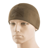 M-Tac Fleece Tactical Watch Cap Beanie m. Patch Panel ruskeassa fleece-evästeessä, taktiseen käyttöön ja ulkoiluun