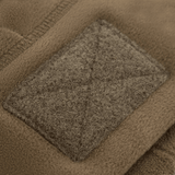 M-Tac Fleece Tactical Watch Cap Beanie m. Patch Panel vaaleanruskeana, lähikuva patch-paneelin suunnittelusta
