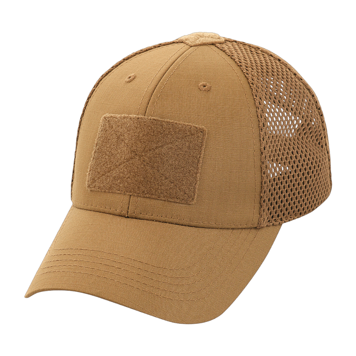 M-Tac Baseball Cap Ripstop Elite Flex vaaleanruskea ripstop hengittävillä verkkopaneeleilla ja säädettävällä suljennalla, galleria-asento 1