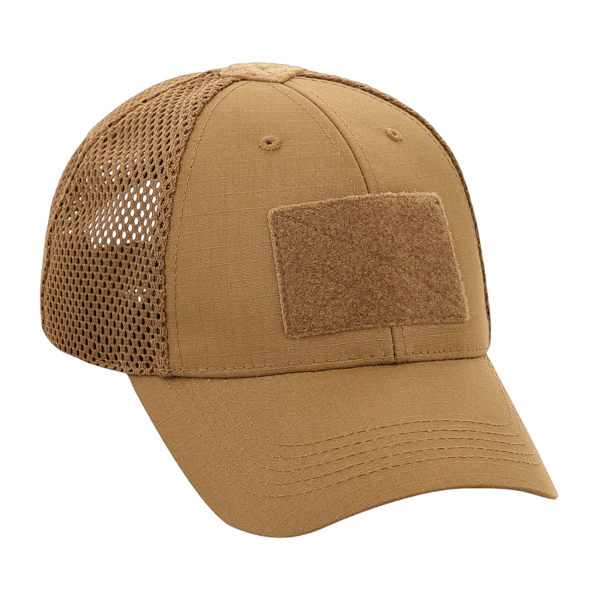 M-Tac Baseball Cap Ripstop Elite Flex vaaleanruskea ripstop hengittävillä verkkopaneeleilla ja säädettävällä suljennalla, galleria-asento 1