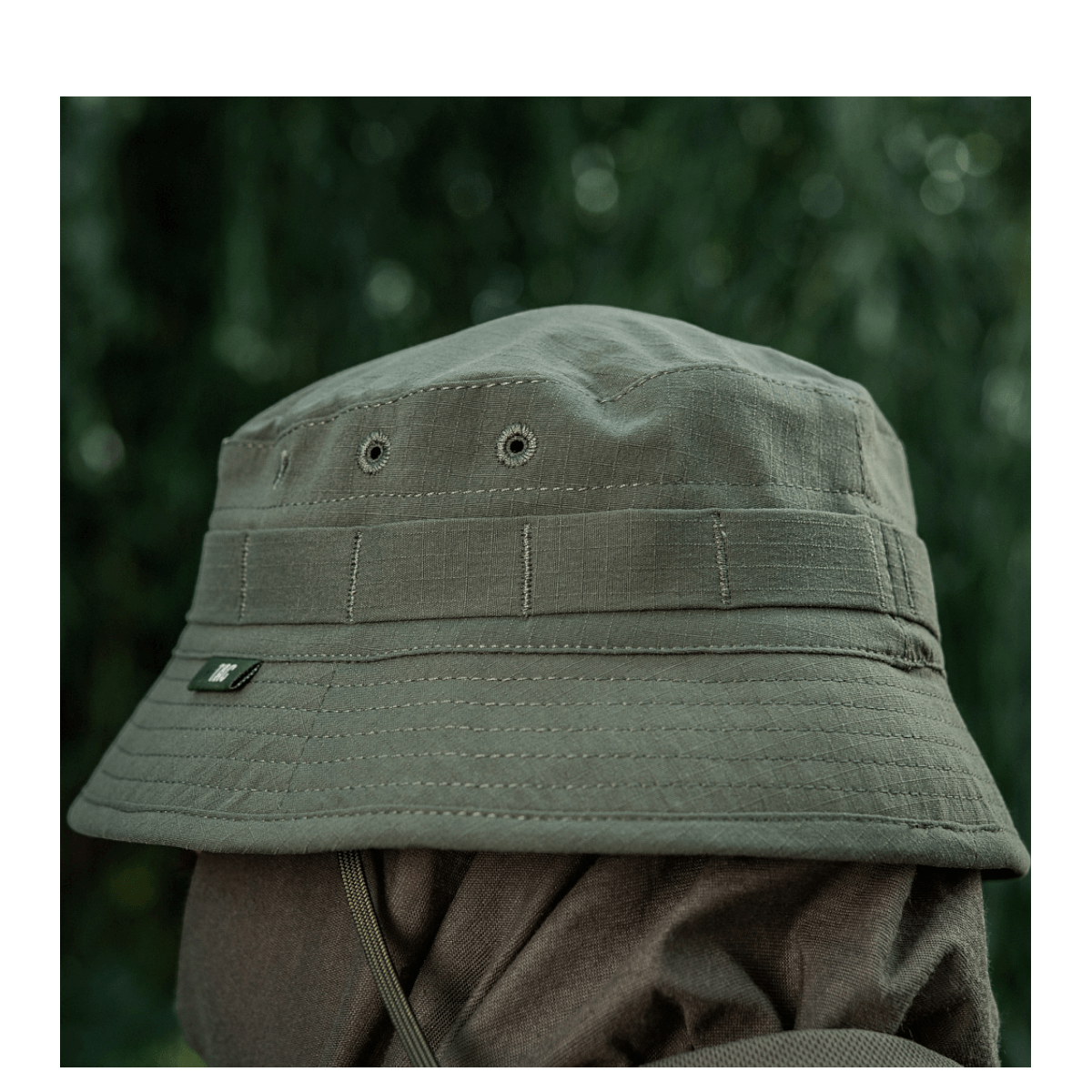 M-Tac Panamahat Gen. II Summer Flex sotilasvihreä nylon/elastaani, NIJ-sertifiointi, näytetty sivuprofiilista, galleria-asento 1.