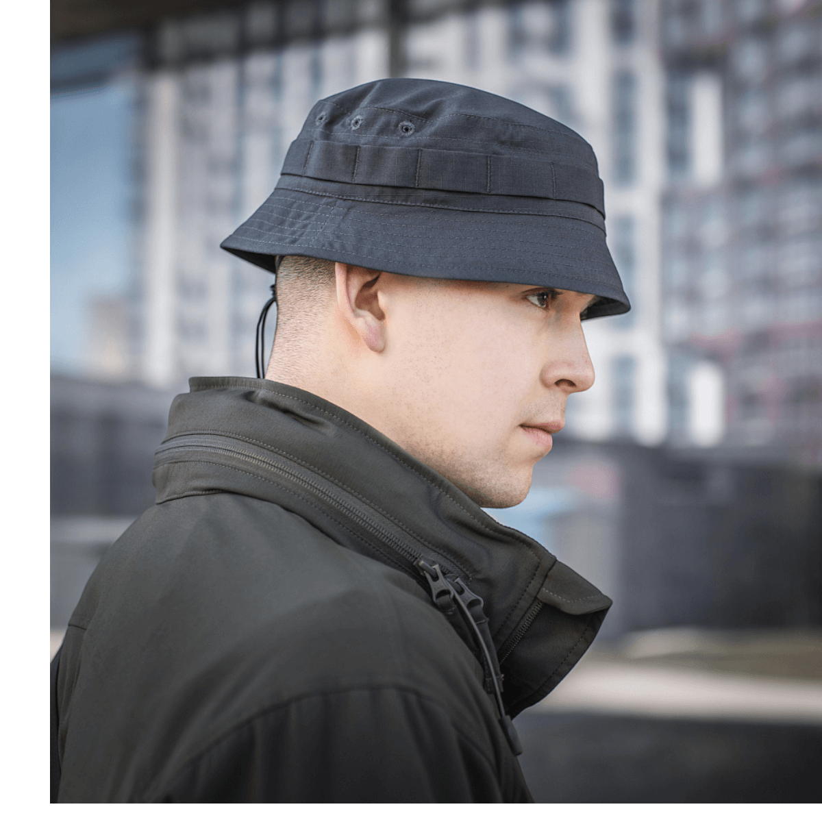 M-Tac Panamahat Gen. II Flex Rip-Stop tummasta rip-stop-kankaasta vahvoilla saumoilla ja tuuletusrei'illä, galleria-asento 1.
