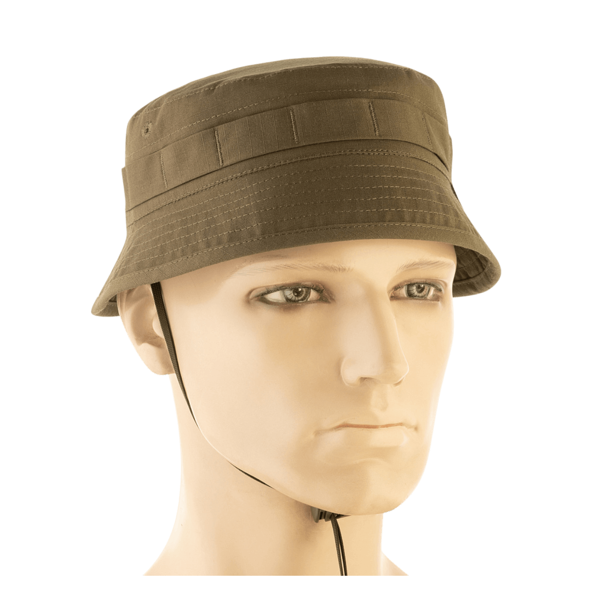 M-Tac Panamahat Gen. II Flex Rip-Stop ruskeasta rip-stop-kankaasta mallinukella, galleria-asento 1, säädettävä nauha ja tuuletusreiät.
