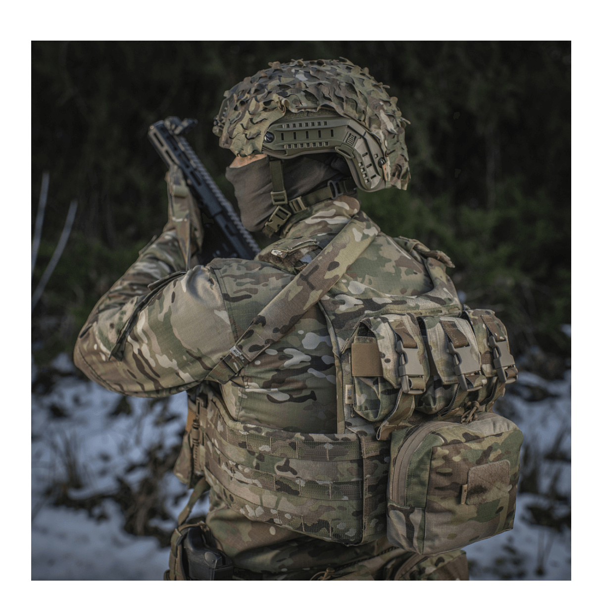 M-Tac Universal Våbenrem, multicam nylon, säädettävä pituus ja vahva karabiinihaka, taktielliseen käyttöön, galleria, positio 1