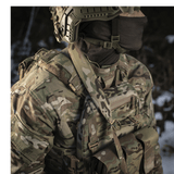 M-Tac Universal Våbenrem, multicam nylon, integroitu karabiinihaka ja säädettävä pituus, taktielliseen käyttöön, galleria, positio 1