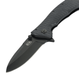 M-Tac Outdoor & Militær taittoveitsi - Type 7, musta terä ja frame-lock, suunniteltu taktiseen käyttöön mukavalla otteella.