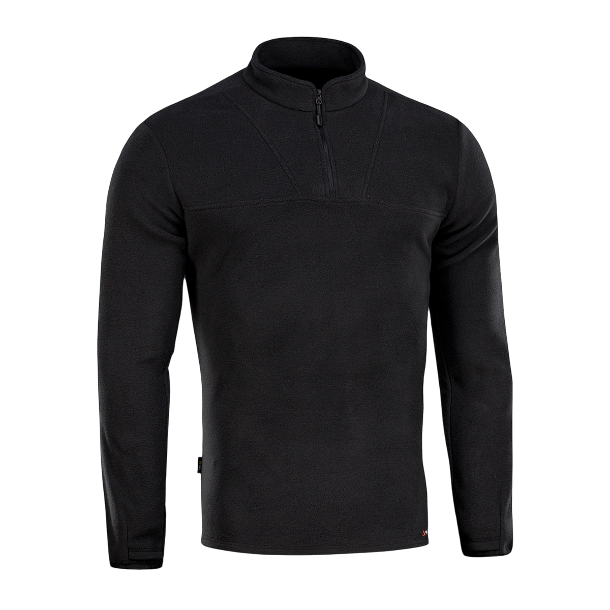 M-Tac Delta Polartec fleece-takki mustana puolivetoketjulla, pehmeä ja hengittävä, sopii kylmiin päiviin, valmistettu 100 % polyesteristä.