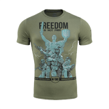 M-Tac T-Shirt Freedom ikoninen printti sotilashenkilöstä, symboloi voimaa ja rohkeutta, kunnioittaa Ukrainan sisukkuutta.