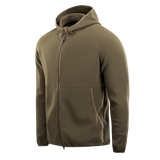 M-Tac Lite Microfleece Hættetrøje vihreänä, kevyt ja joustava mikrofleece hupulla, sopii arkeen ja ulkoiluun.