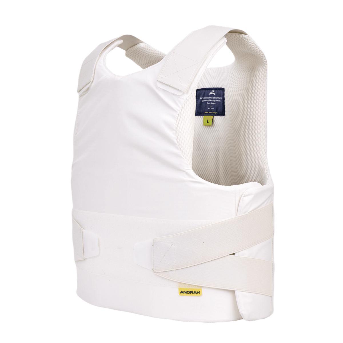 Anorak Rhodium® Concealable II pehmeä luotisuojaliivi, Level IIIA-tason suojaus, valkoinen diskreetti muotoilu, NIJ 0101.06 -standardi
