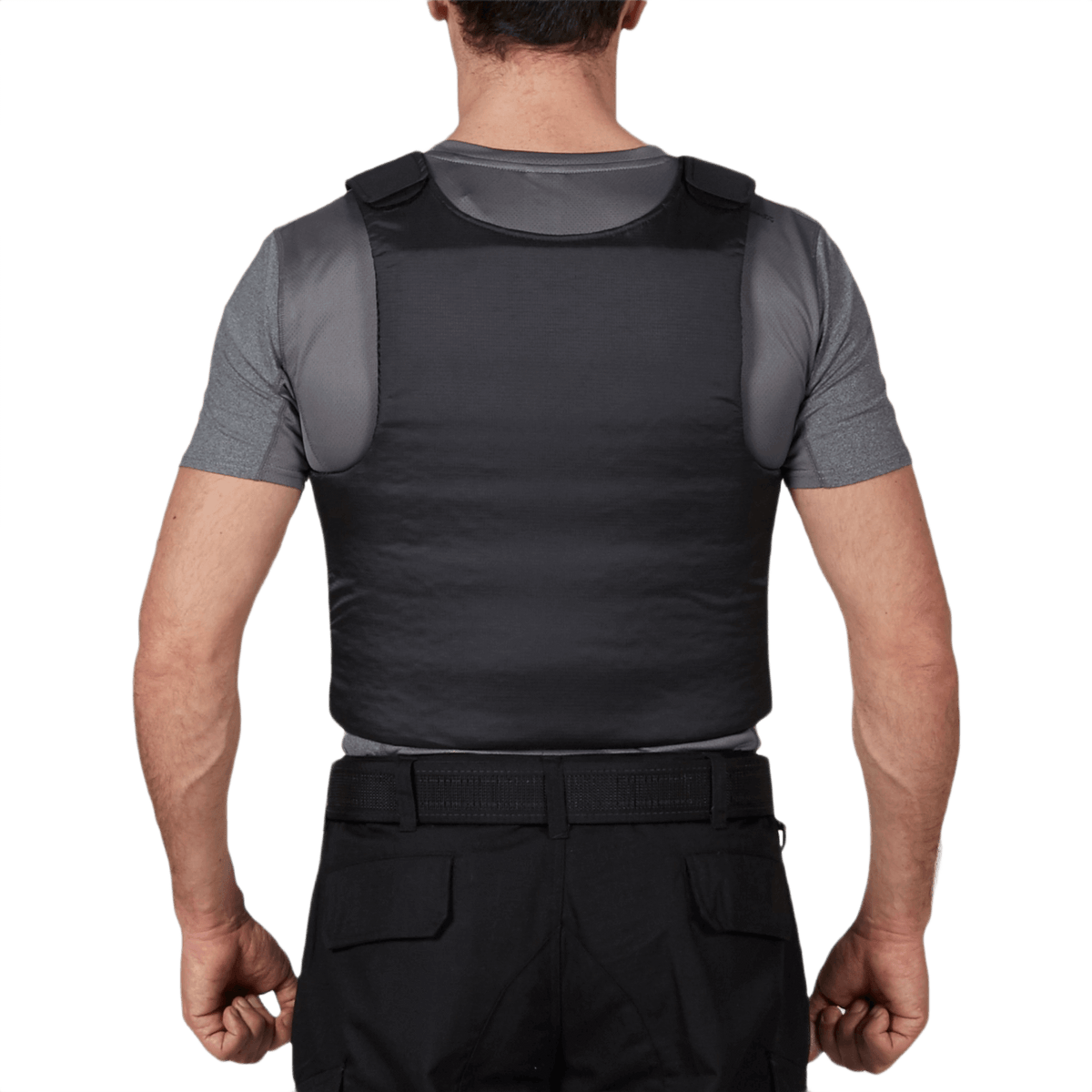Mies kantaa Anorak Rhodium® Concealable III -liiviä, Level IIIA-tason suoja, takanäkymä