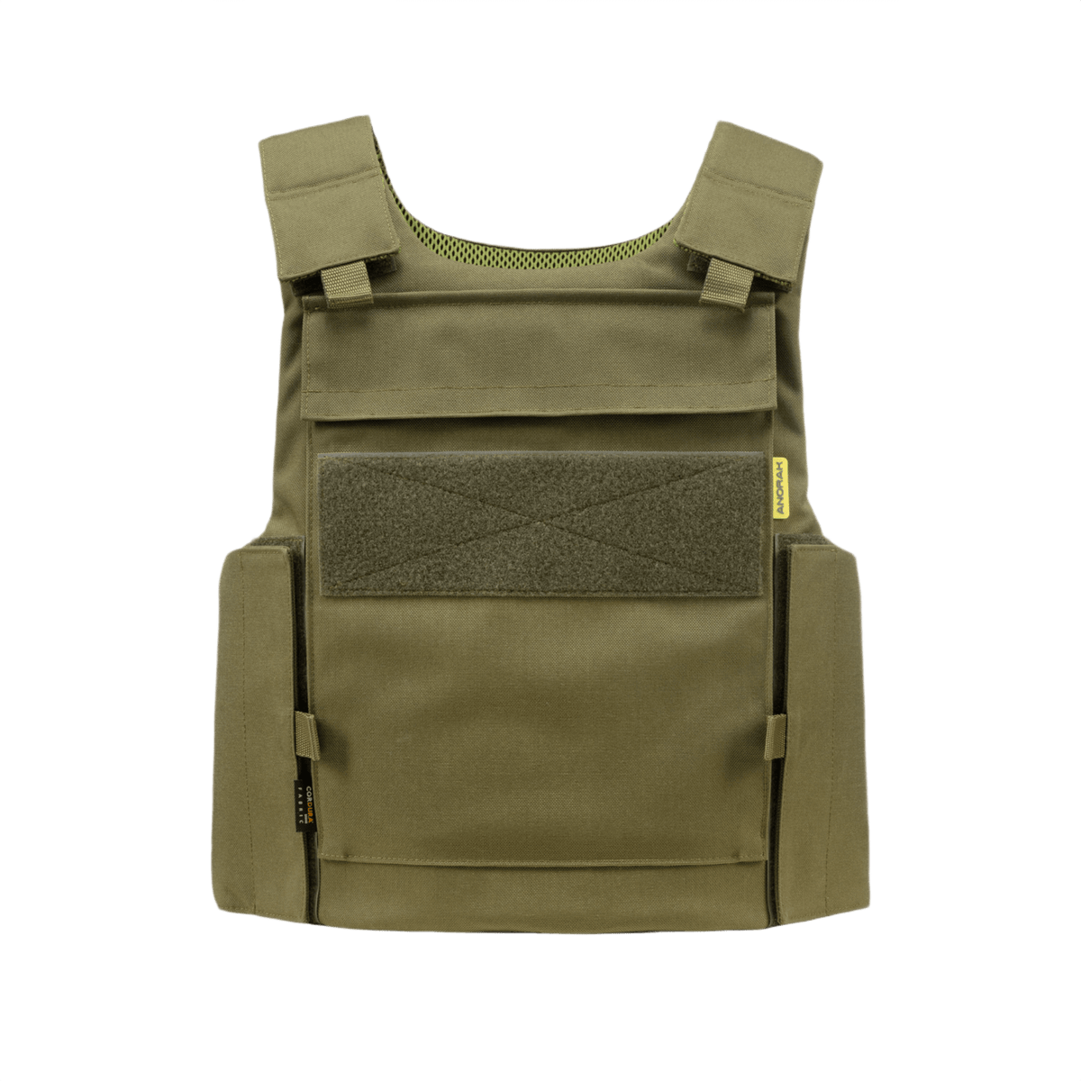 Anorak Rhodium® Duty IV pistos- ja luodinsuojaliivi oliivinvihreänä, maksimaalinen Level IIIA-suojaus, veitsi- ja pistosuojattu.
