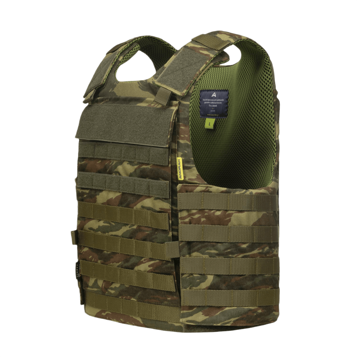 Anorak Rhodium® Tactical I pistos- ja luodinsuojaliivi, taso Level IIIA, maastovärinen suojaliivi.