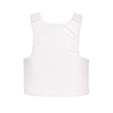 Anorak Topaz® Concealable II -pistosuojaliivi veitsi- ja pistosuojalla, nähtynä takaa, suunniteltu maksimaaliseen piilotettavuuteen.